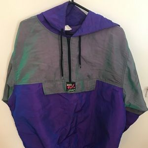 Vintage surf style windbreaker - Purple/Iridescent